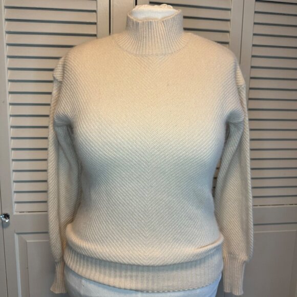 MAGASCHONI WOOL BLEND MOCK NECK CHEVRON BOHO SWEATER - Picture 1 of 7